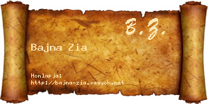 Bajna Zia névjegykártya
